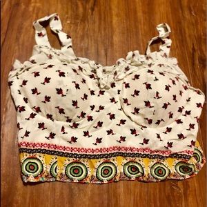 Belly shirt with tank top straps and padding